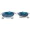 Blue Aluminum Metal Turtle Enameled Decorative Bowls, 2ct.